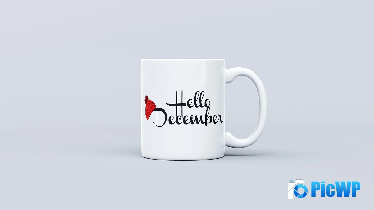 Hello December Coffee Mugs 4K PC Wallpaper