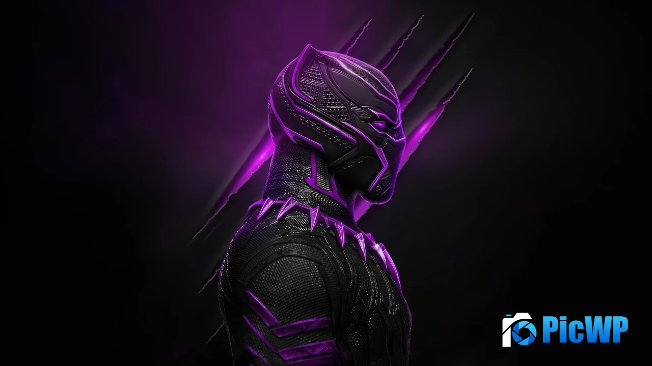 Black Panther Purple aesthetic 4K PC Wallpaper