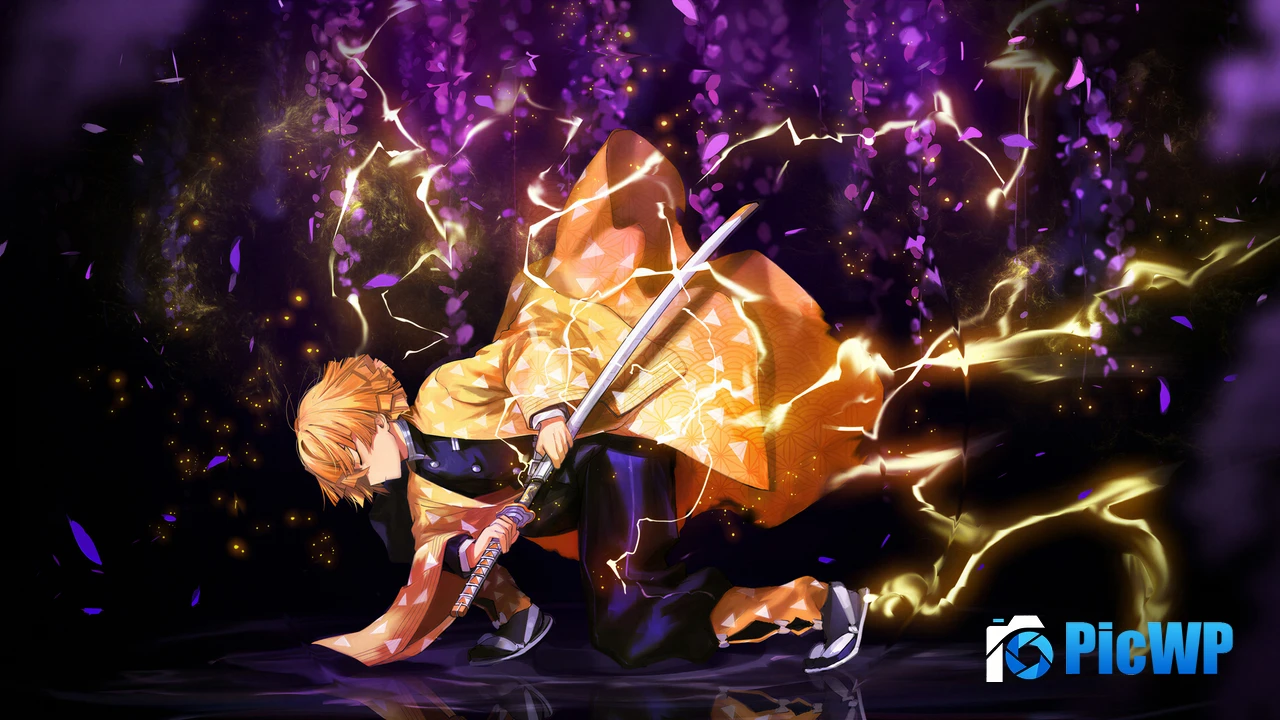 Zenitsu Agatsuma Thunderclap and Flash 4K PC Wallpaper