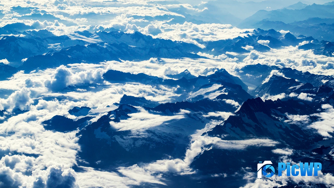 Alps mountains Aerial view 4K PC Wallpaper