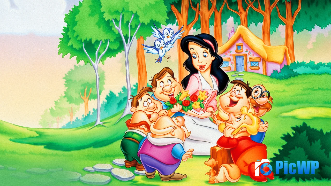 Snow White and the Seven Dwarfs Cartoon 4K PC Wallpaper