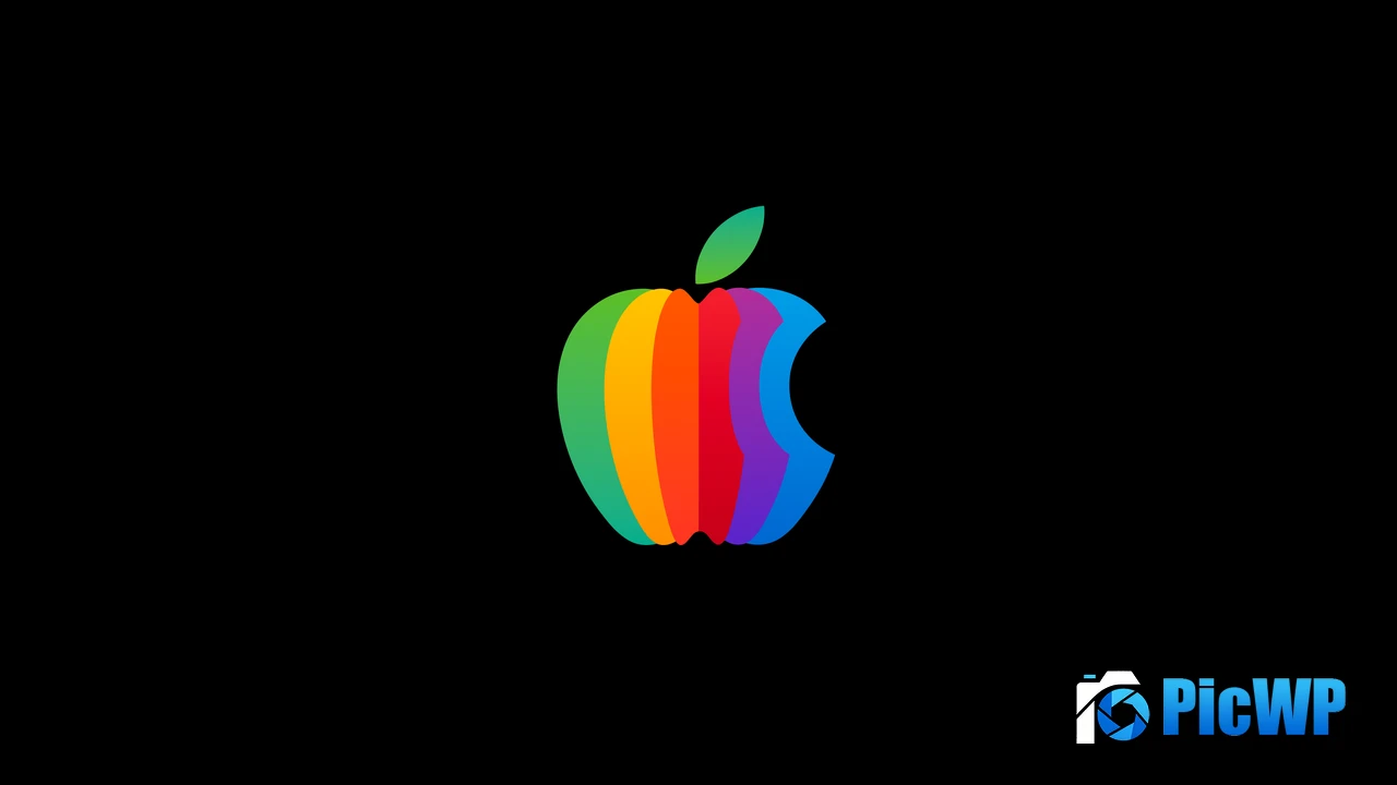 Rainbow Apple logo 4K PC Wallpaper