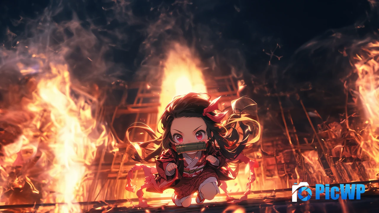 Nezuko Kamado AI art 4K PC Wallpaper