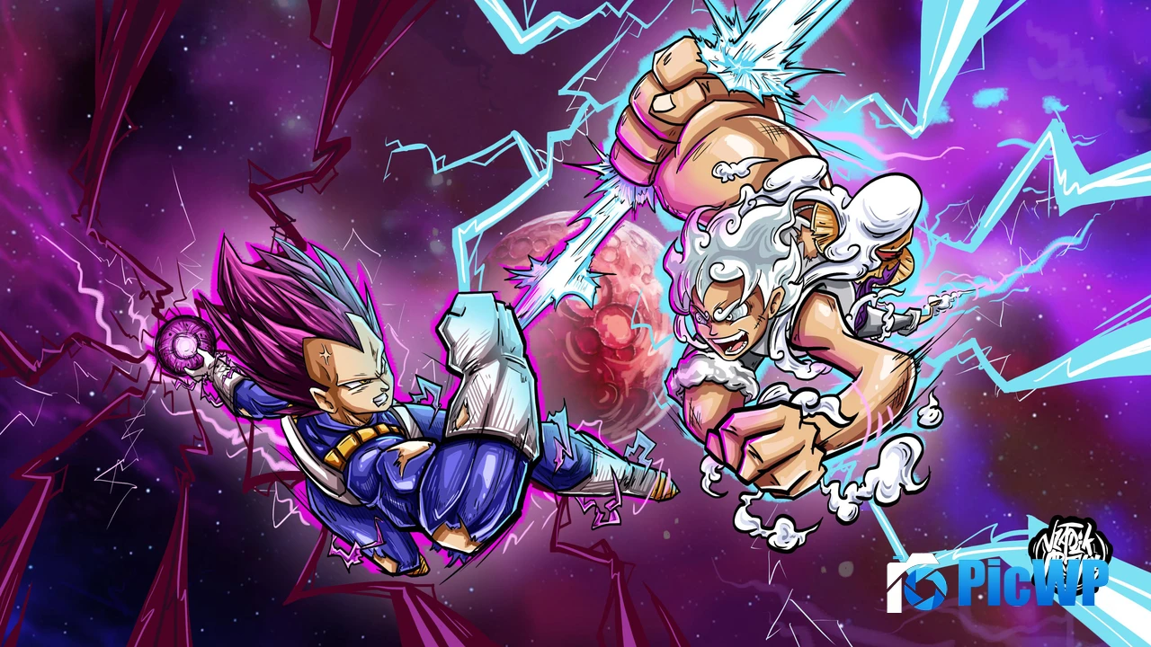 Vegeta Ultra Ego vs Luffy Gear 5 4K PC Wallpaper