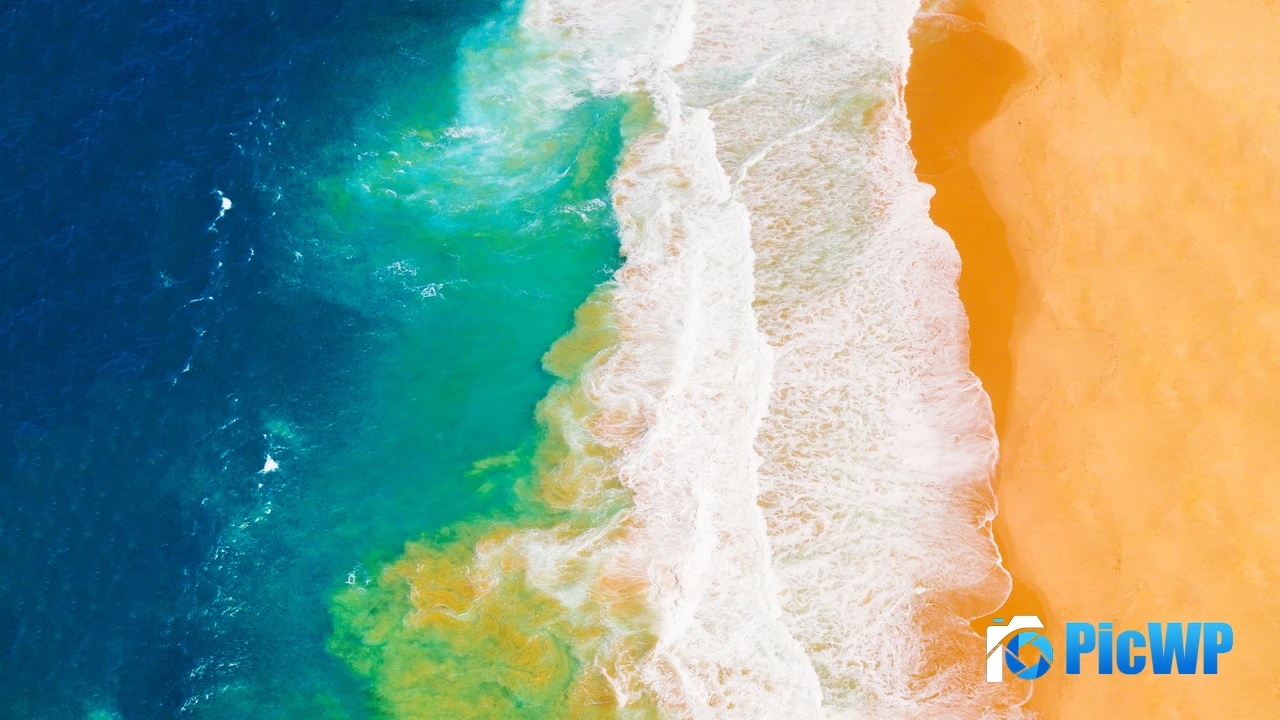 Aerial view Beach 4K PC Wallpaper