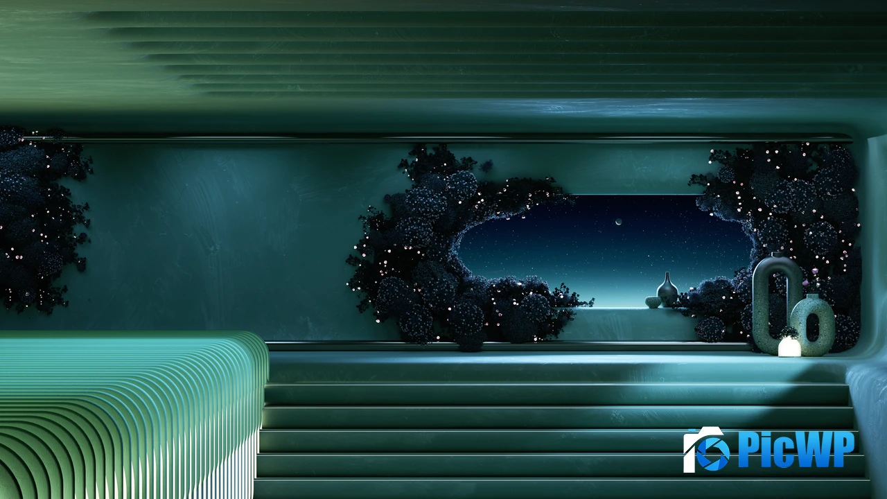 Green aesthetic Interior 4K PC Wallpaper