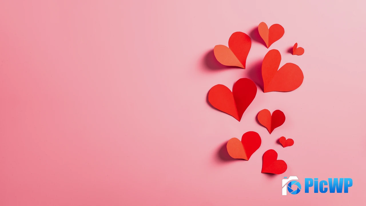 Red hearts Pastel red 4K PC Wallpaper