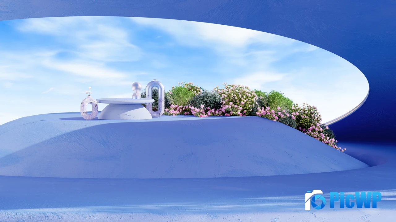 Interior Blue aesthetic 4K PC Wallpaper