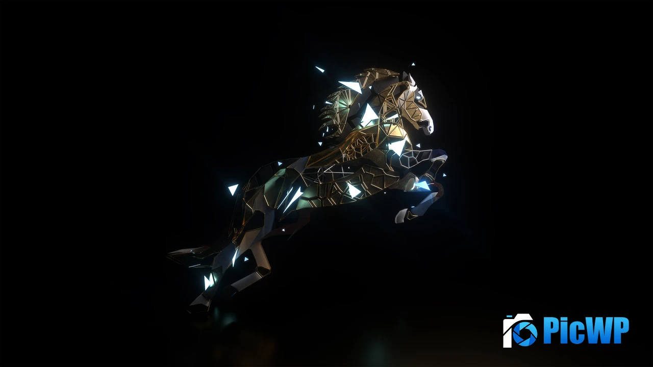 Horse Low poly 4K PC Wallpaper