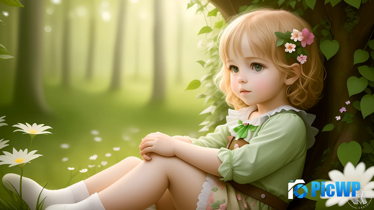 Cute child AI art 4K PC Wallpaper