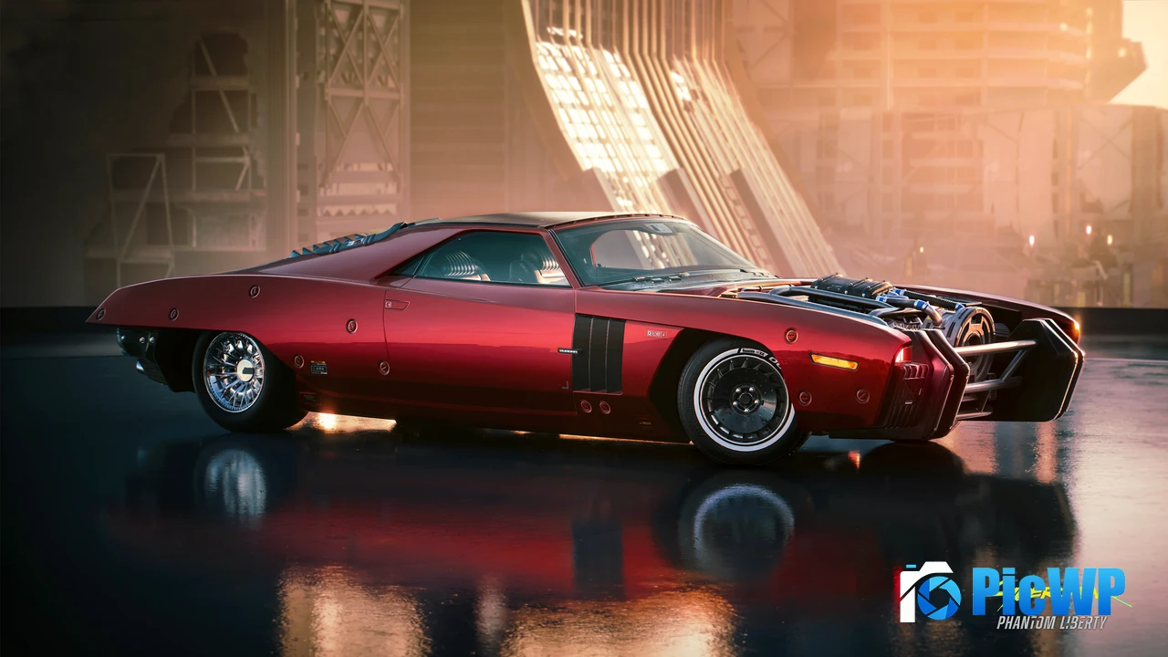 Muscle car Cyberpunk 2077: Phantom Liberty 4K PC Wallpaper