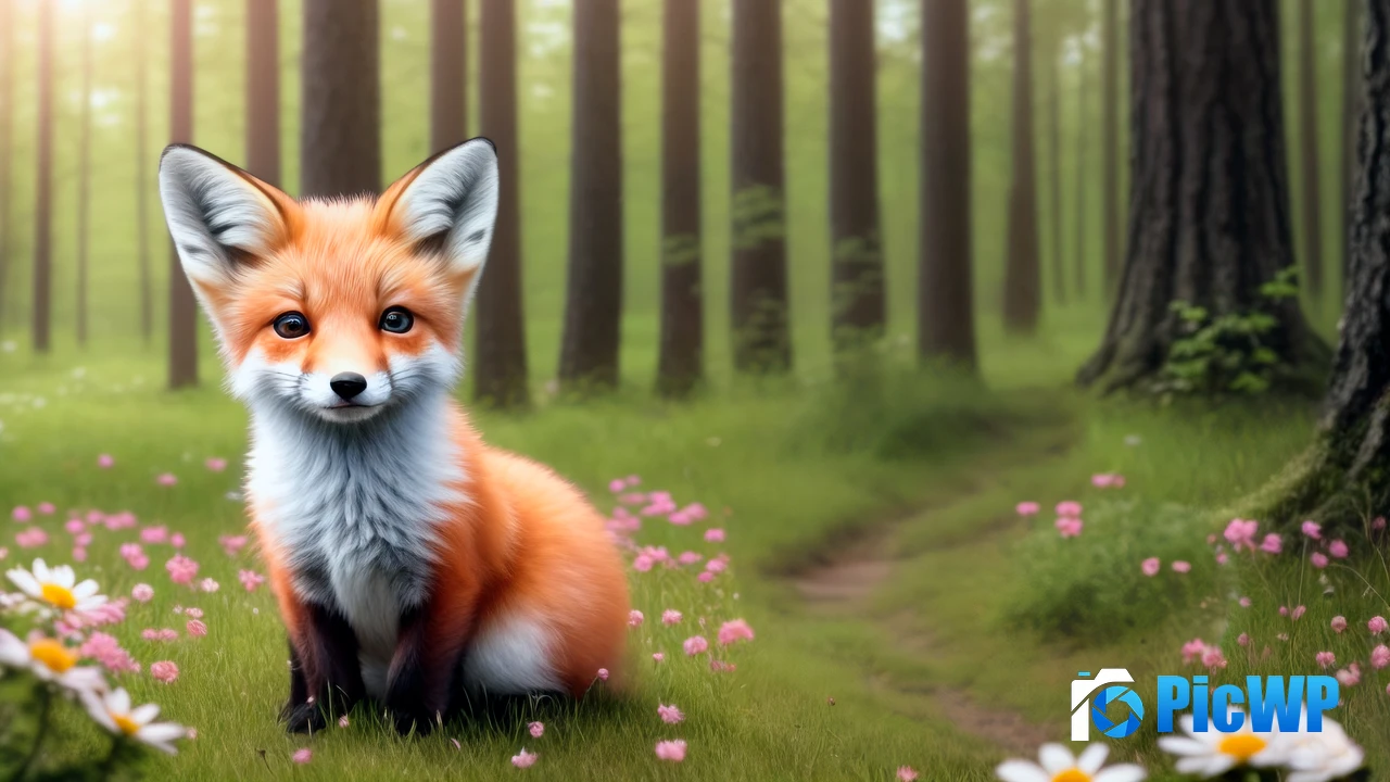 Cute fox AI art 4K PC Wallpaper