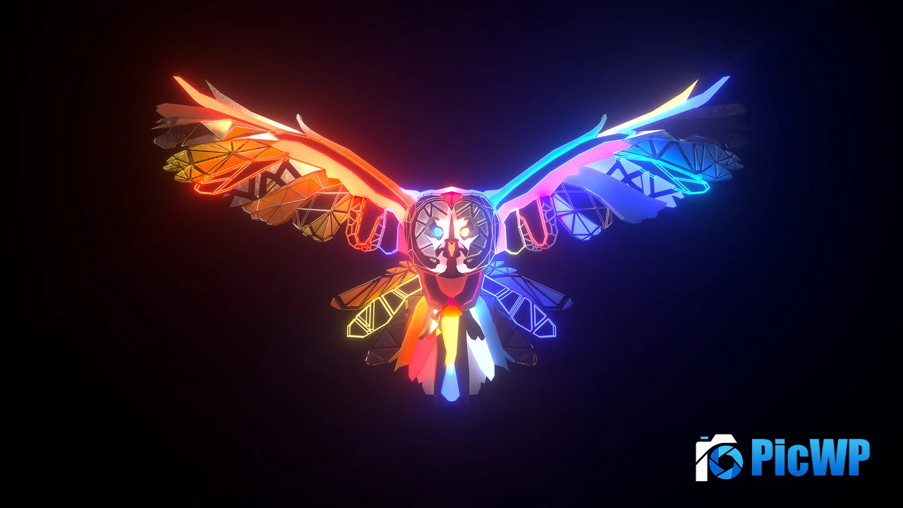 Colorful Owl Digital Art 4K PC Wallpaper