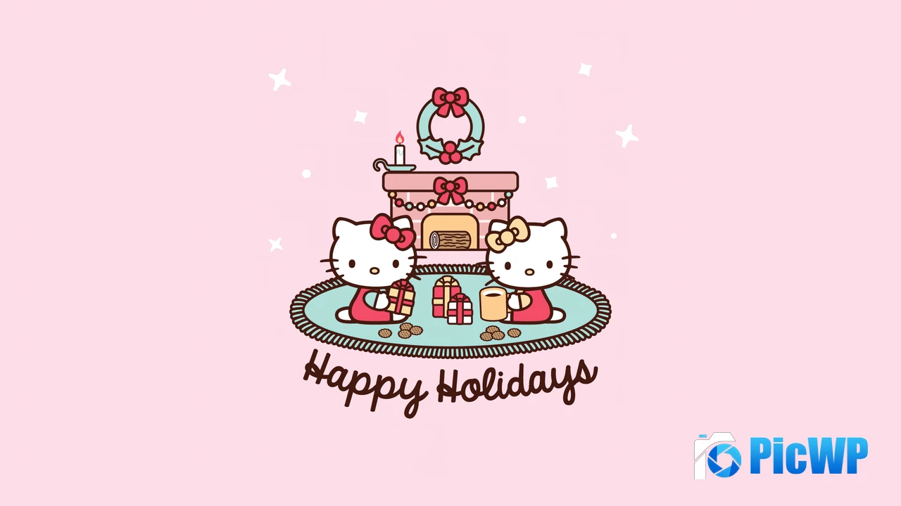 Happy holidays Hello Kitty background 4K PC Wallpaper