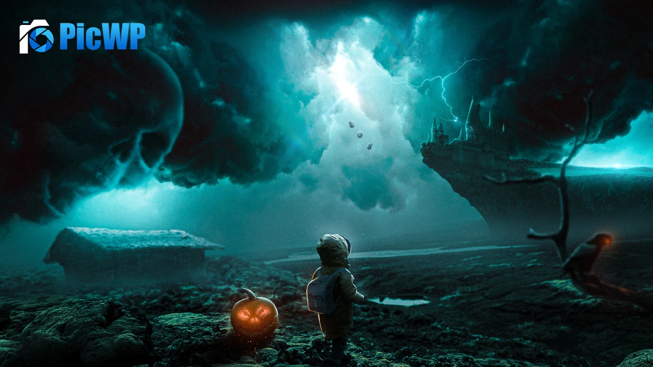 Little kid Halloween Pumpkin 4K PC Wallpaper