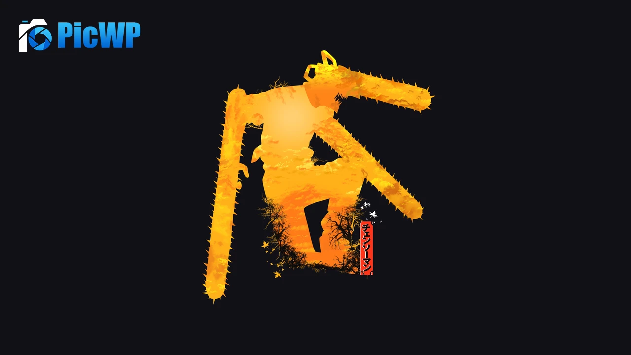 Chainsaw Man Dark background 4K PC Wallpaper