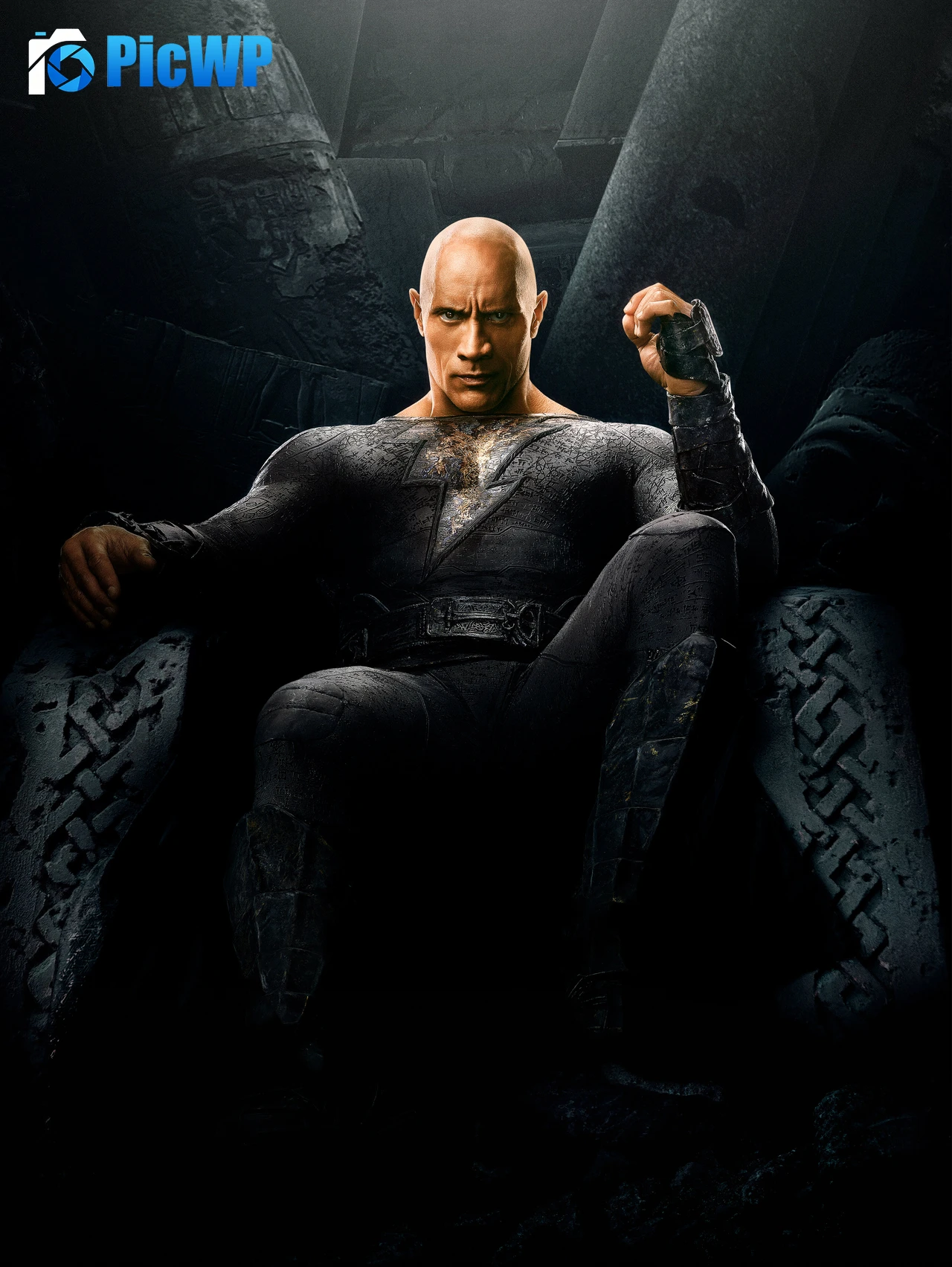 Black Adam Dwayne Johnson 5K Mobile Wallpaper