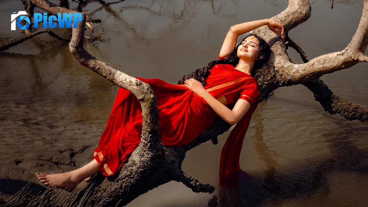 Mamitha Baiju Red aesthetic 4K PC Wallpaper