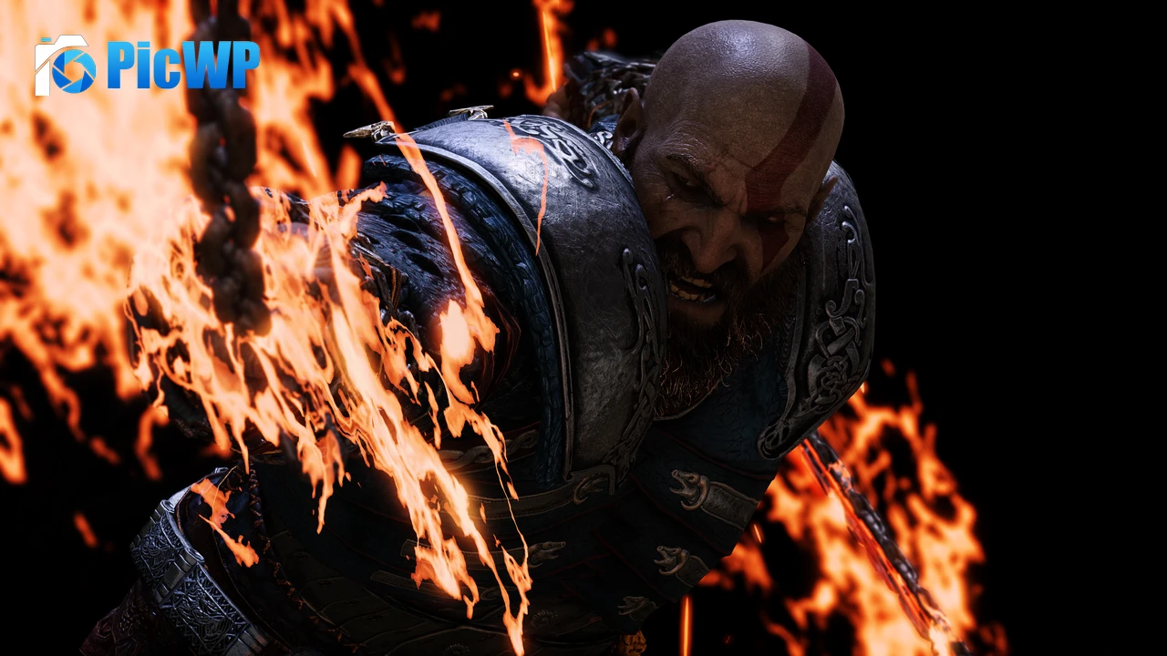 Kratos Rage 4K PC Wallpaper