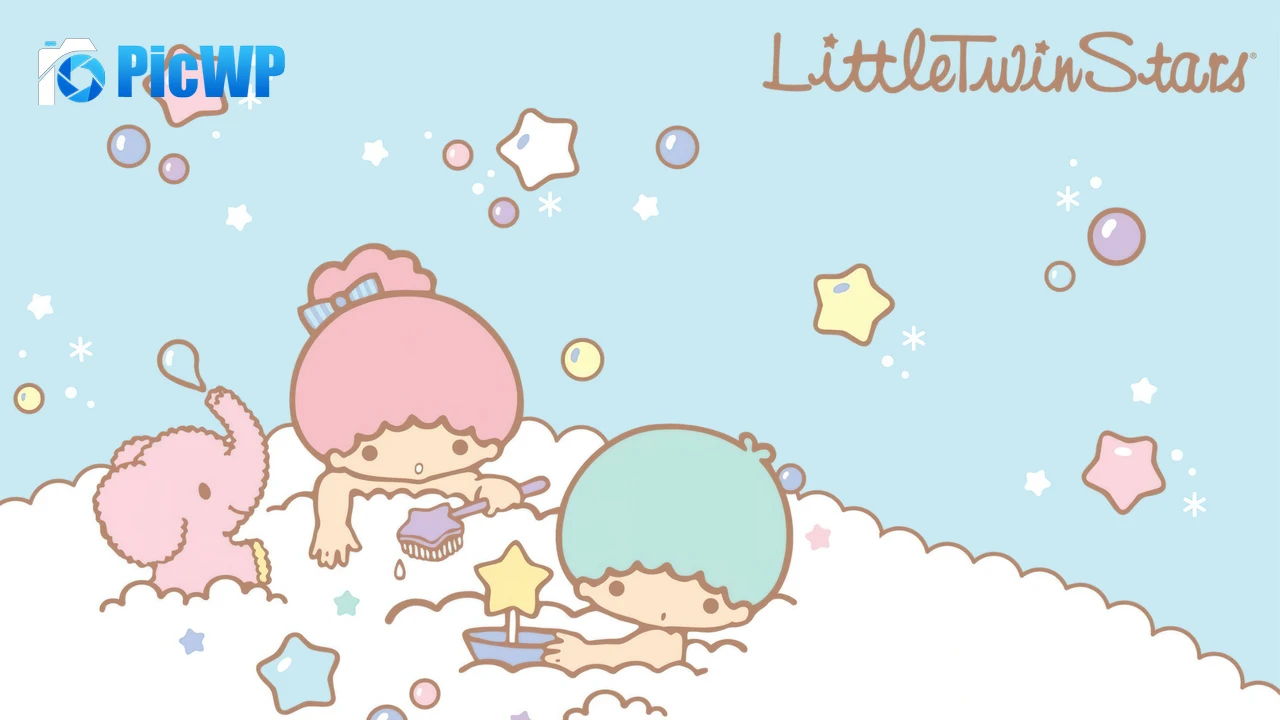 Little Twin Stars Playing 4K PC Wallpaper