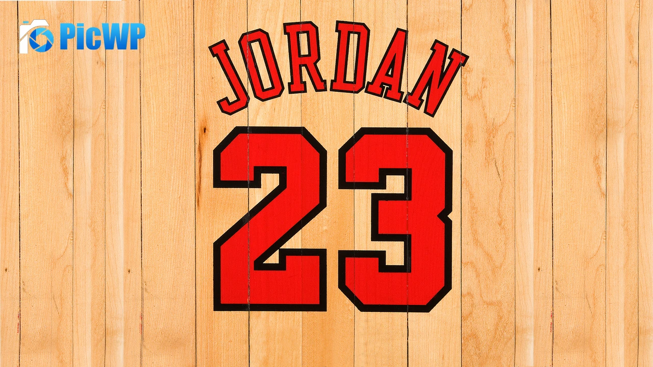 Jordan 23 Wooden background 4K PC Wallpaper