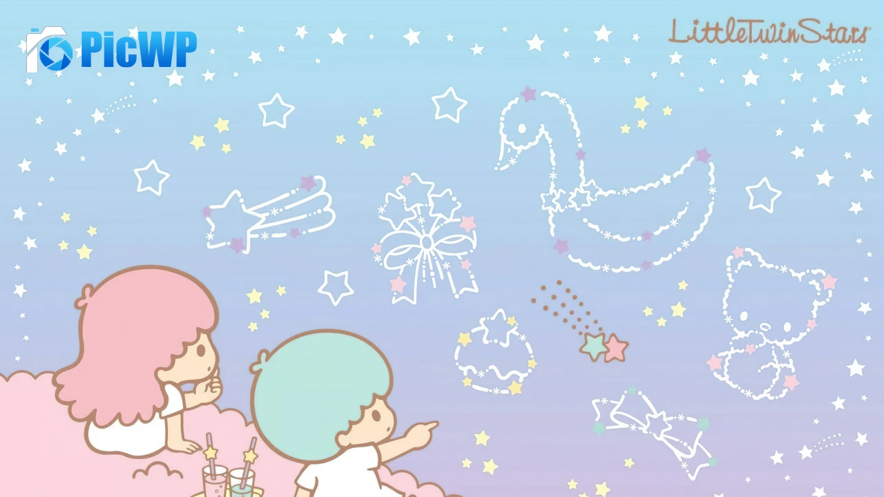Little Twin Stars Night sky 4K PC Wallpaper