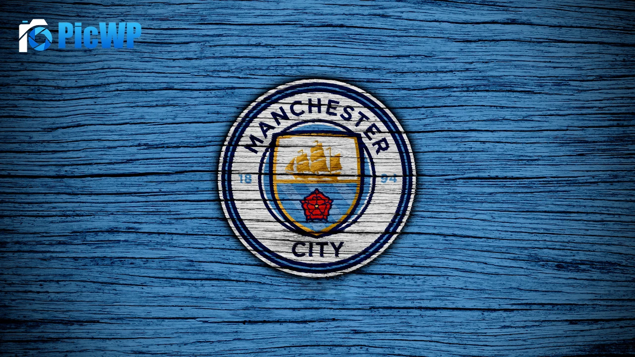 Manchester City FC Wooden background 4K PC Wallpaper