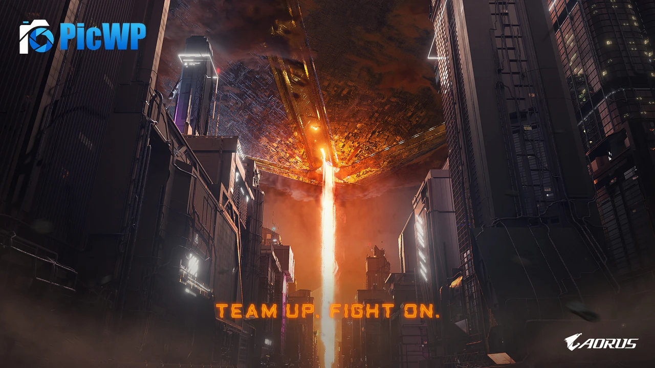 Team up Fight on Gigabyte AORUS Gaming 4K PC Wallpaper