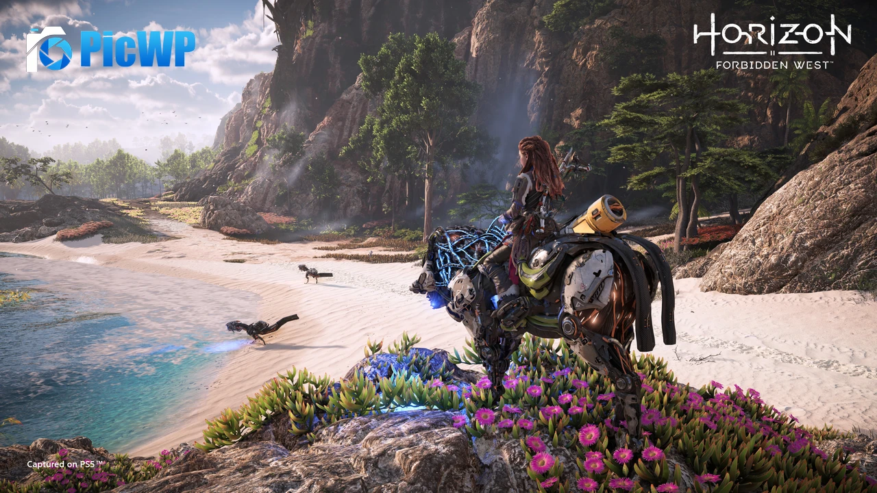 Aloy riding Charger in Horizon Forbidden West 4K PC Wallpaper