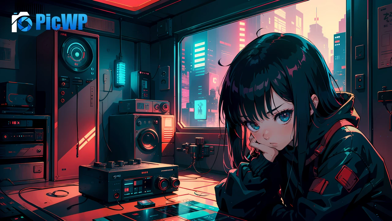 Sad girl Lofi 4K PC Wallpaper