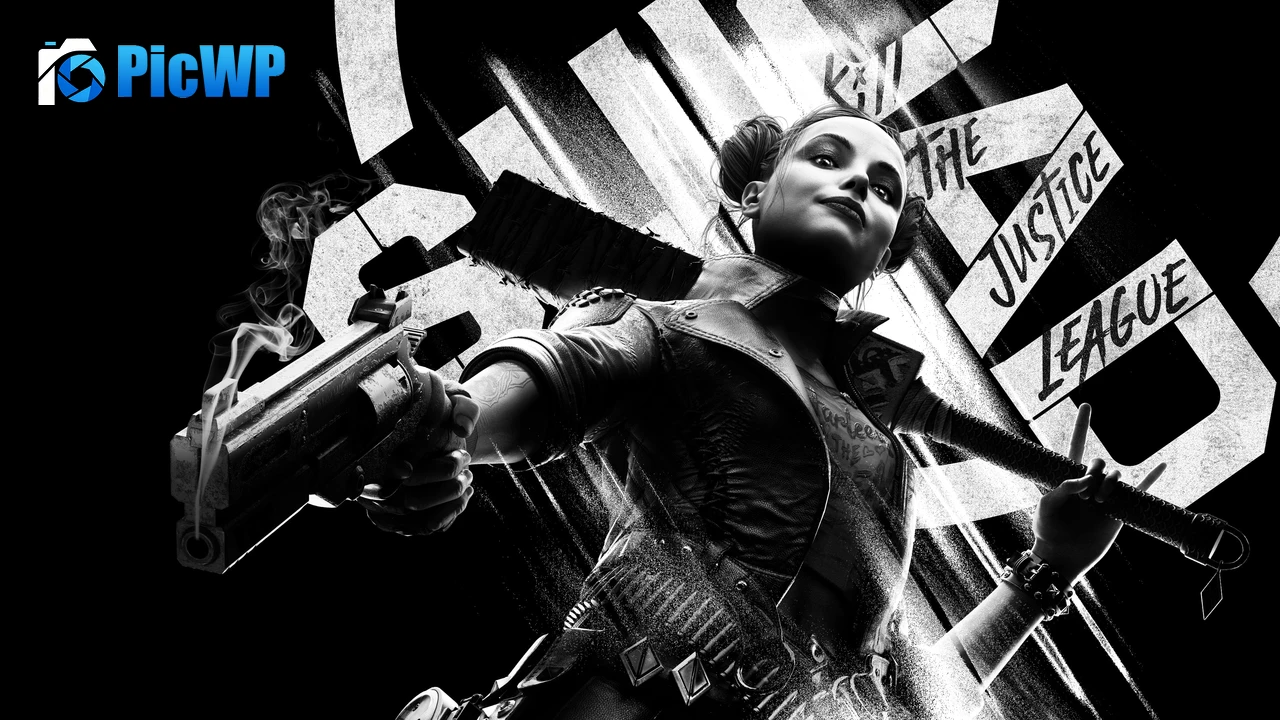 Harley Quinn Black and White 4K PC Wallpaper