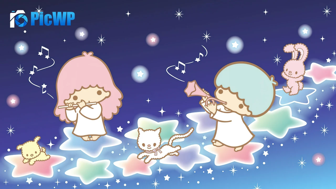 Little Twin Stars Starry sky 4K PC Wallpaper