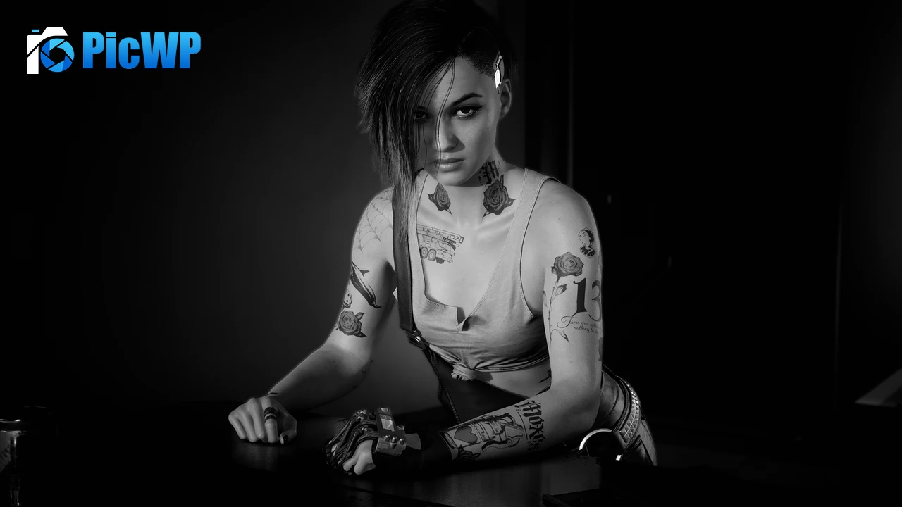 Judy Alvarez Monochrome 4K PC Wallpaper