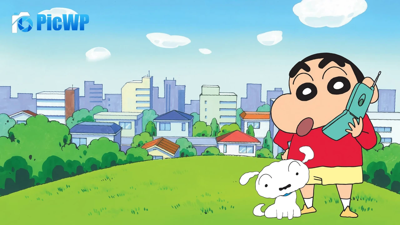 Shinchan Nohara Shiro 4K PC Wallpaper