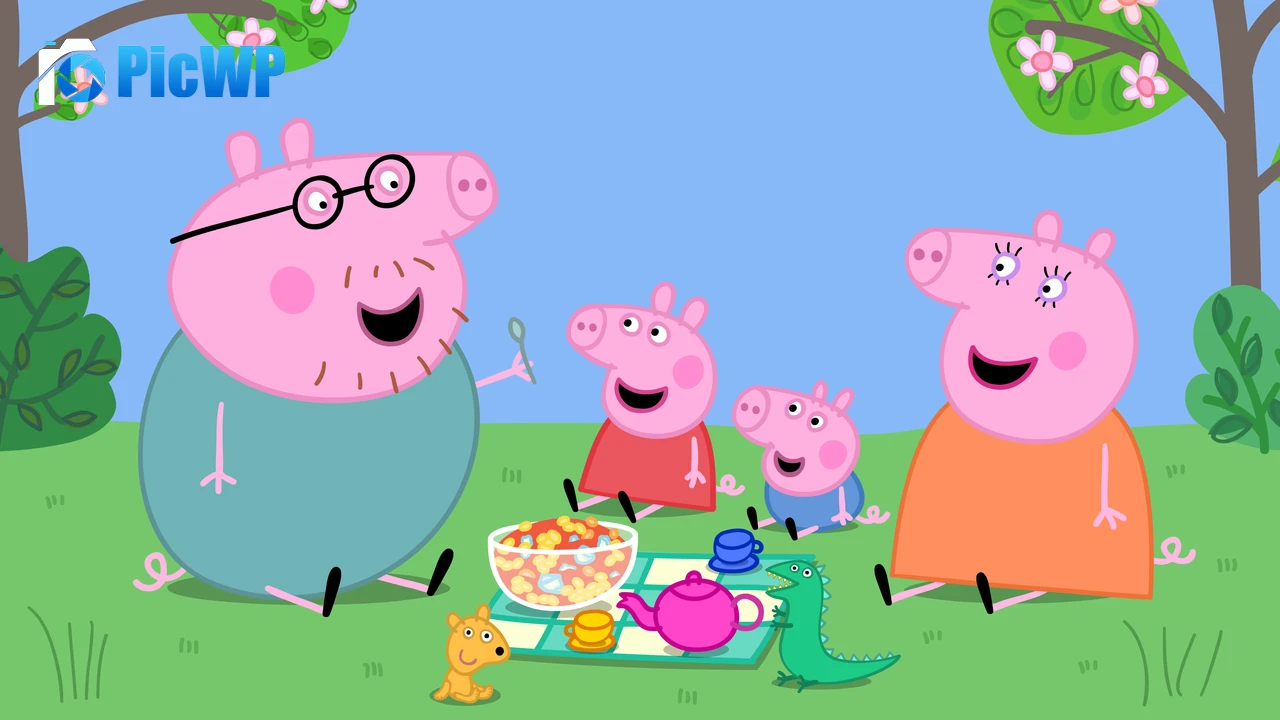 Peppa Pig family Cartoon 4K PC Wallpaper