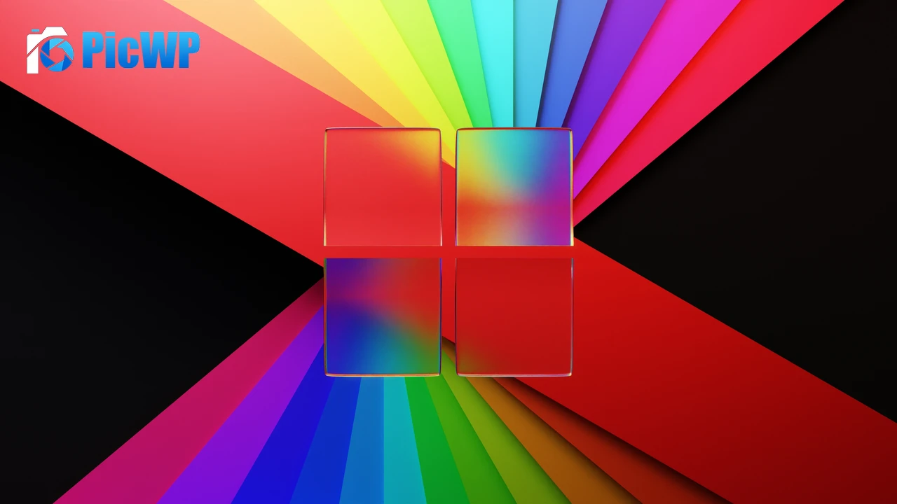 Windows 11 Glass Logo Colorful 4K PC Wallpaper