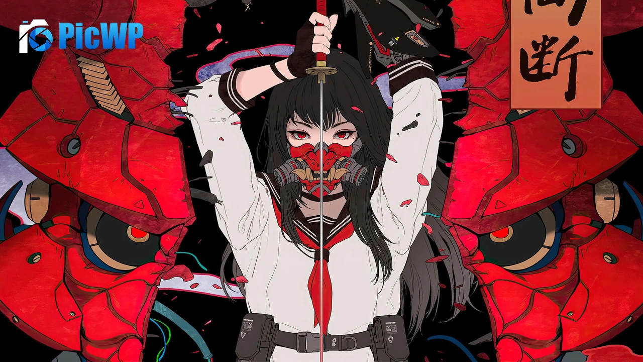 Samurai Katana girl 4K PC Wallpaper