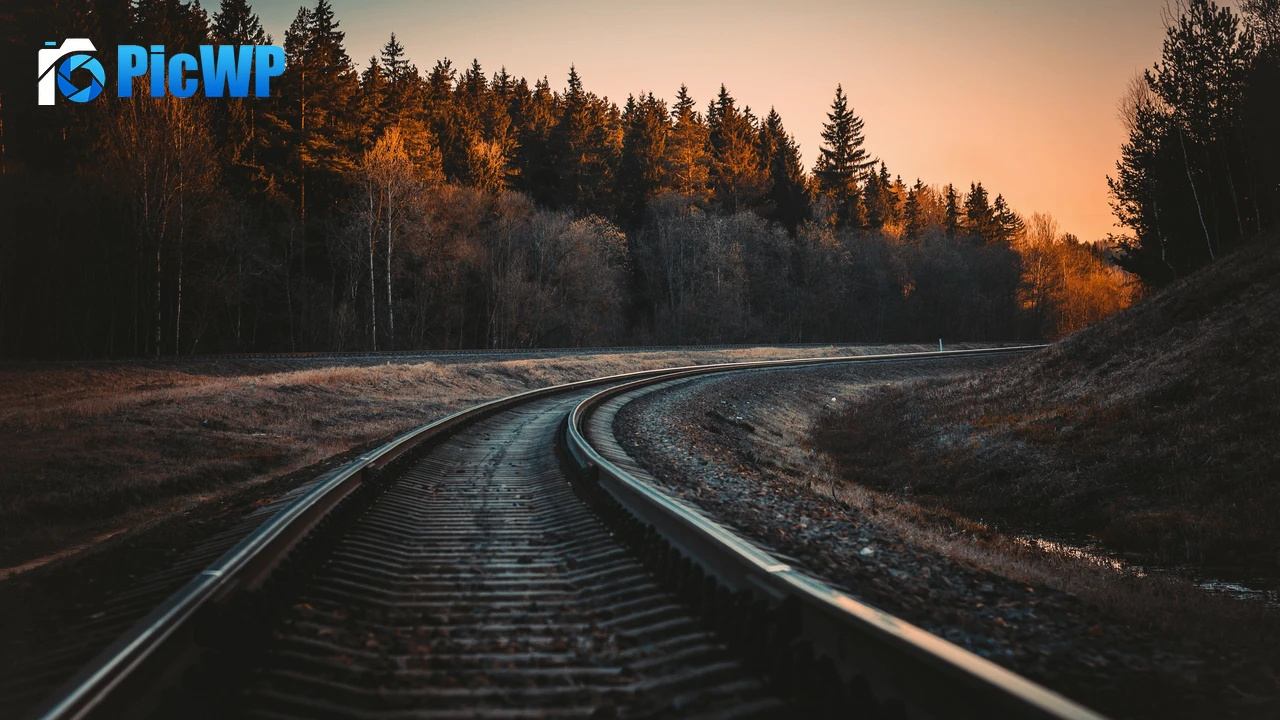 Railway track Trees 4K PC Wallpaper