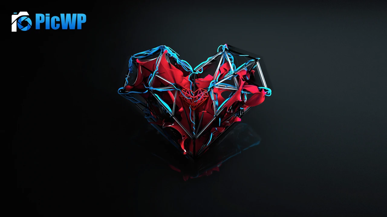Love heart Dark aesthetic 4K PC Wallpaper