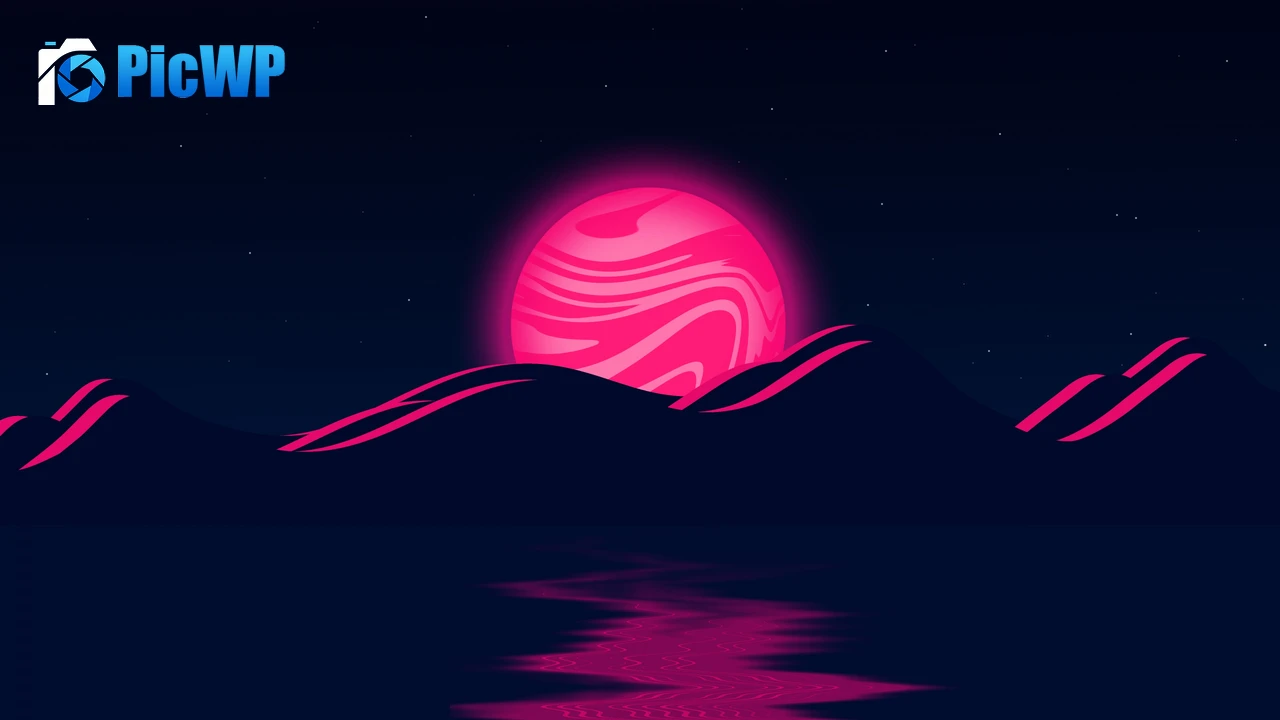 Pink Moon Mountains 4K PC Wallpaper