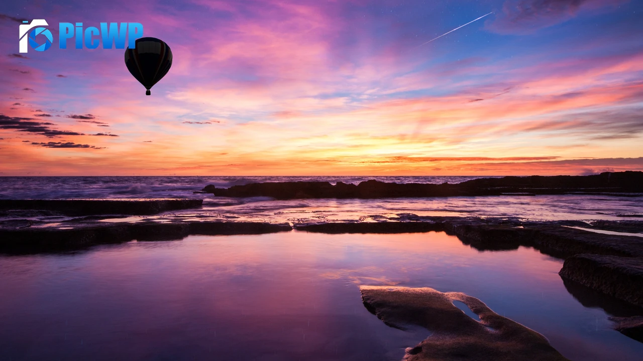 Hot air balloon Sunset 4K PC Wallpaper