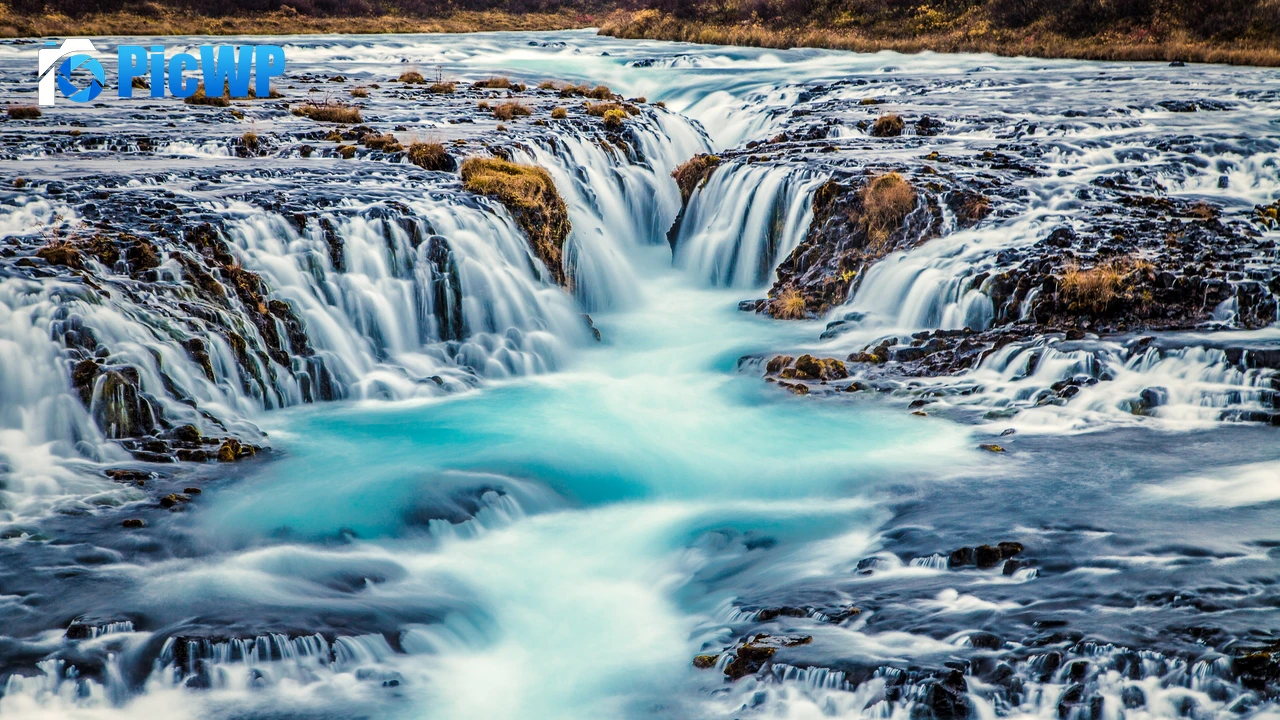 Bruarfoss Waterfall Iceland 4K PC Wallpaper