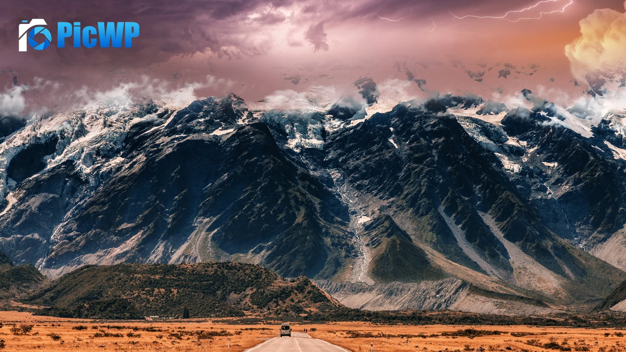 Endless Road Thunderstorm 4K PC Wallpaper
