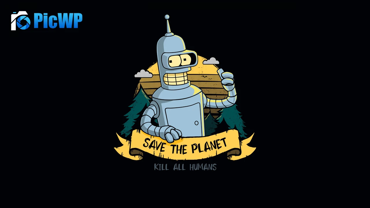 Bender (Futurama) Save The Planet 4K PC Wallpaper