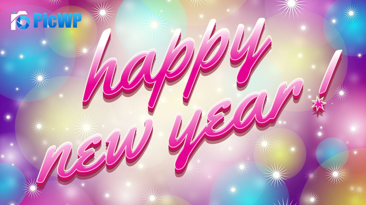 Happy New Year Pink 4K PC Wallpaper