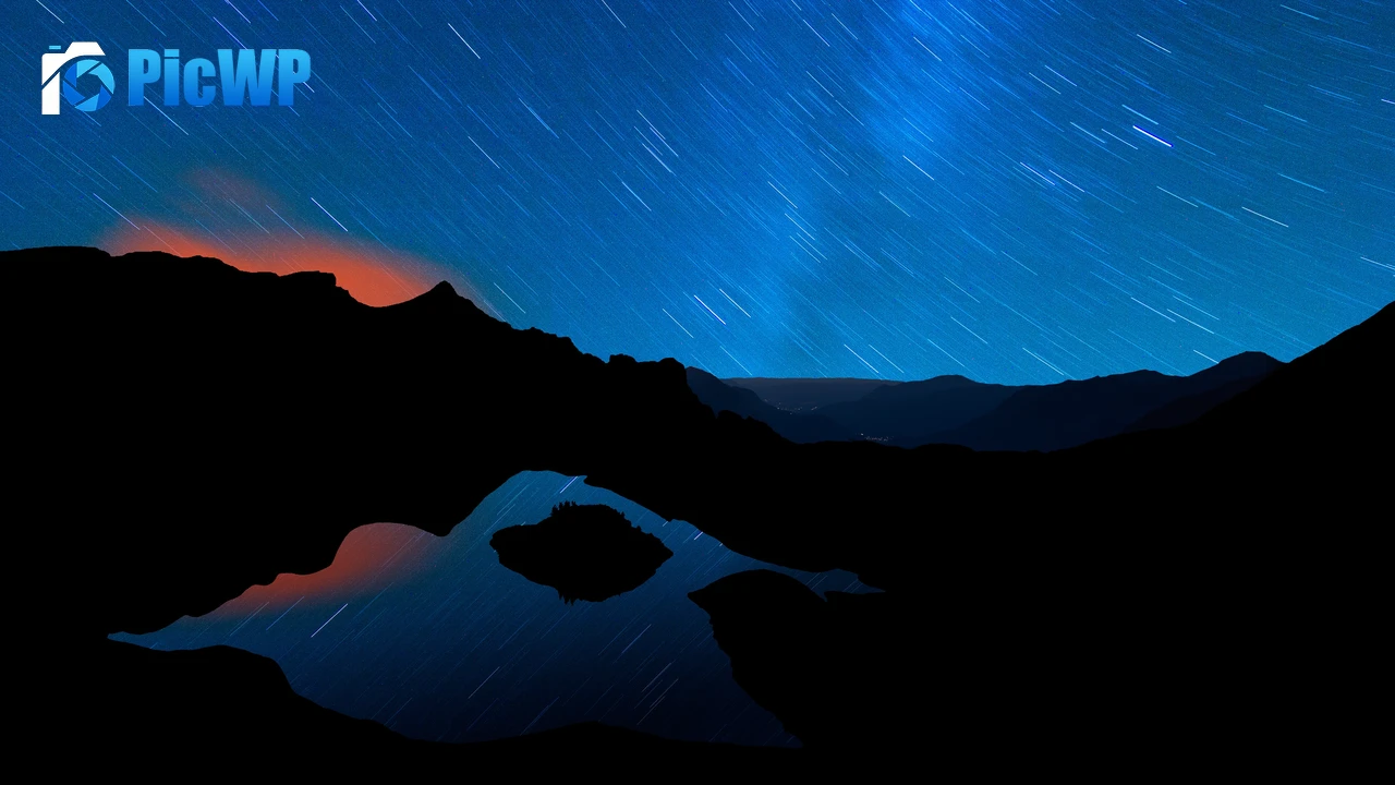 Schrecksee Lake Star Trails 4K PC Wallpaper