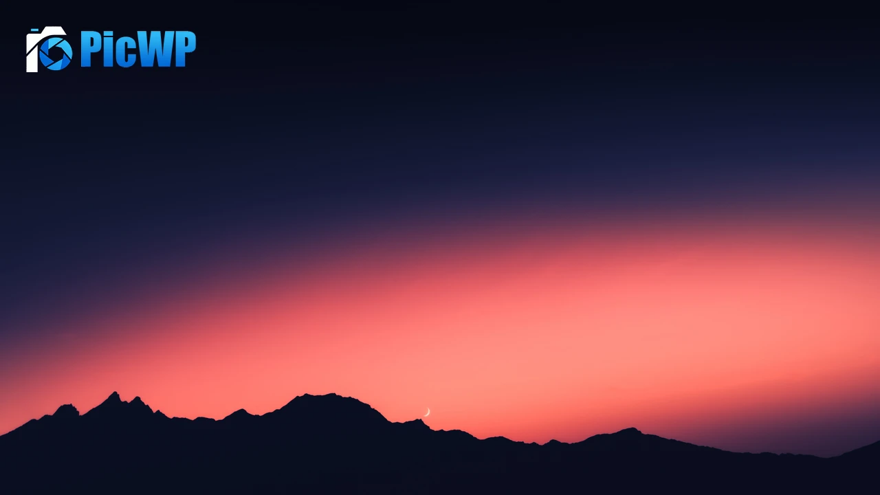 Silhouette Mountain Sunset 4K PC Wallpaper
