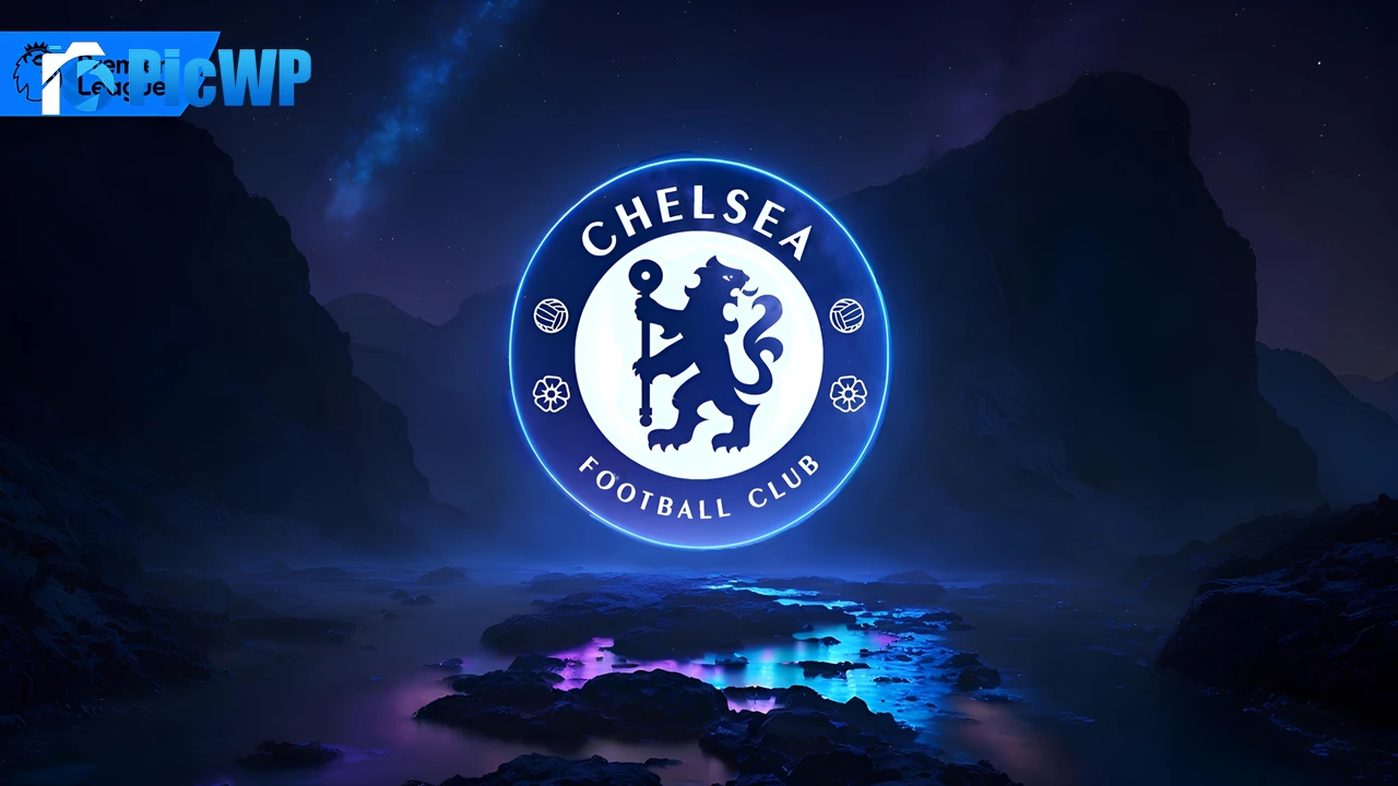 Chelsea FC Neon logo 4K PC Wallpaper
