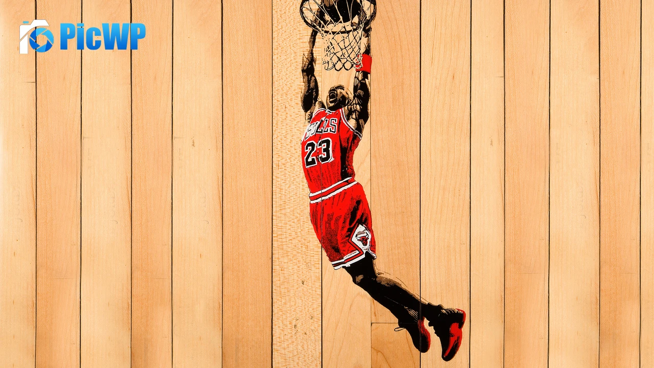 Michael Jordan Wooden background 4K PC Wallpaper
