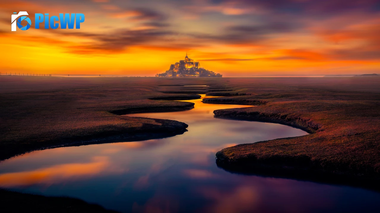 Mont Saint-Michel Landscape 4K PC Wallpaper